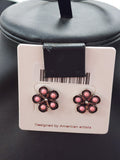 Pink Floral Cluster Post Earrings
