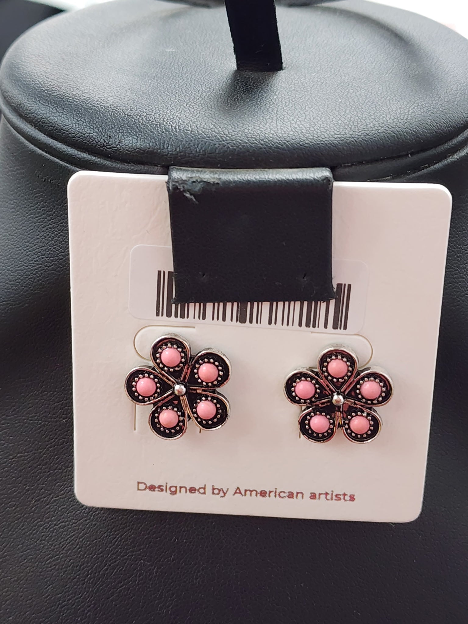 Pink Floral Cluster Post Earrings