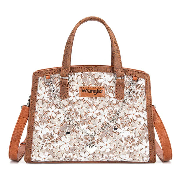Wrangler Brown Lace Tote Crossbody