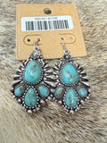 Turquoise Cluster Fishhook Earrings