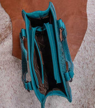 Load image into Gallery viewer, Wrangler Turquoise Embossed Croc Tote
