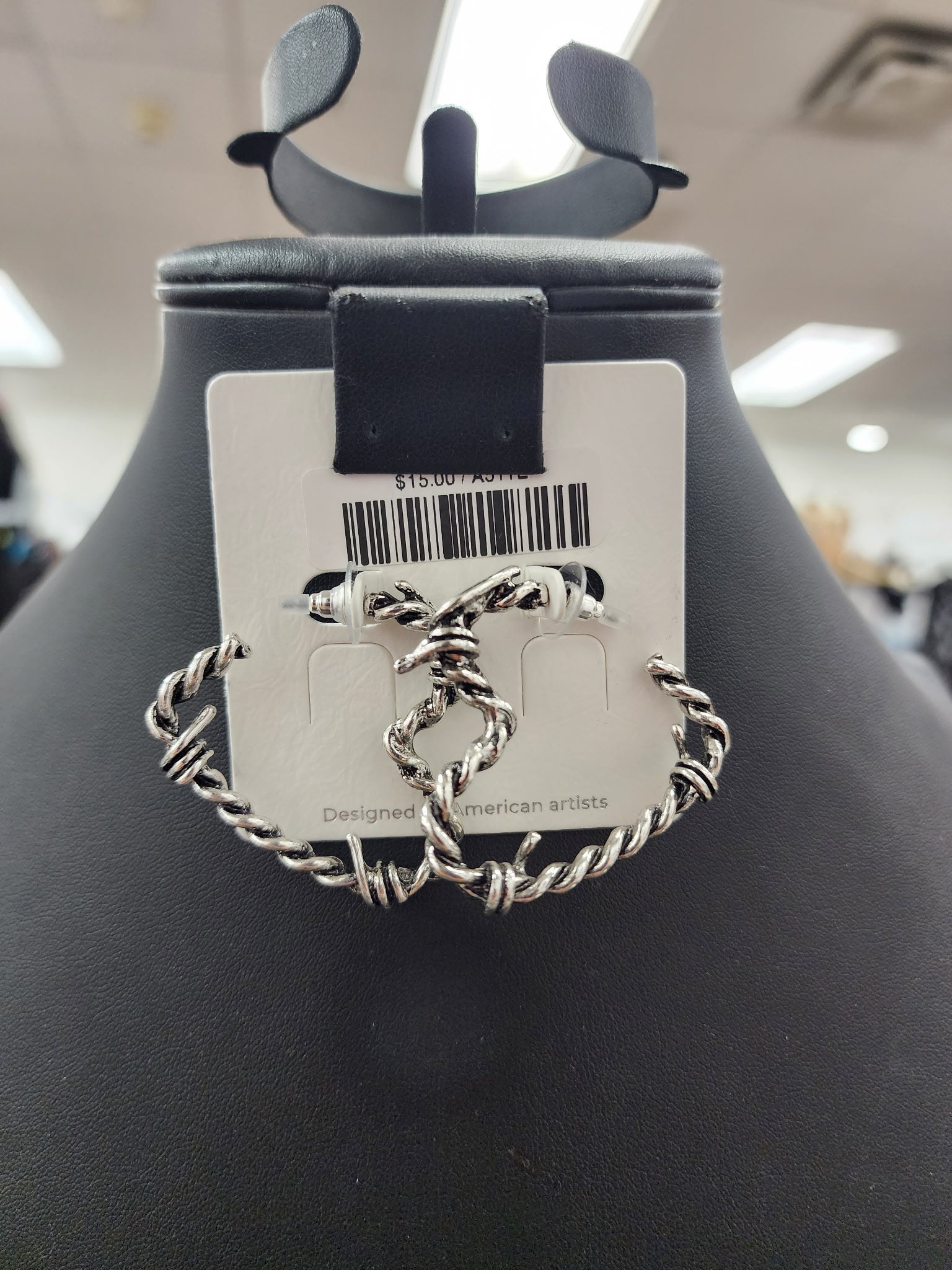 Twisted Wire Heart Post Earrings