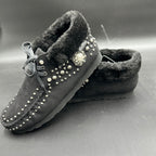 Montana West Black Concho Lux Moccasins
