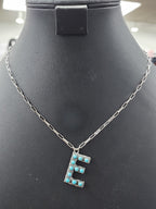 Turquoise Cluster Letter Necklace