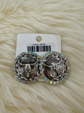 Rhinestone Longhorn Post Earrings