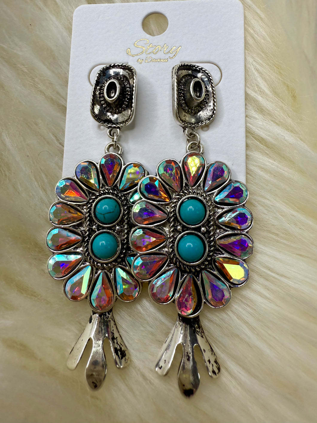 Crystal Blossom Hat Post Earrings