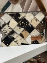 Load image into Gallery viewer, Brown/White Cowhide Laptop Sleeve
