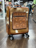 Hand Tooled Leather Cowhide Suitcase