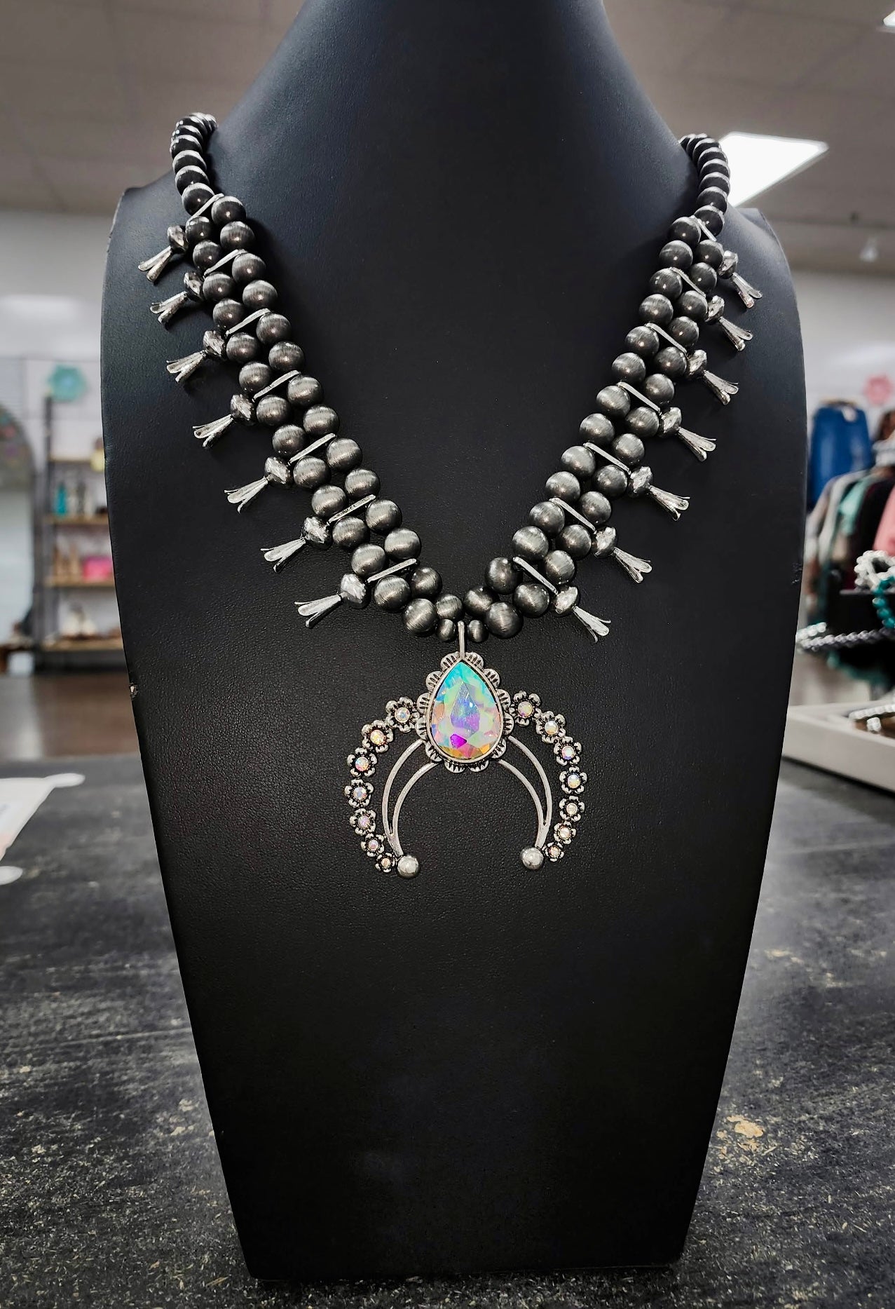 Crystal Naja Squash Blossom Necklace