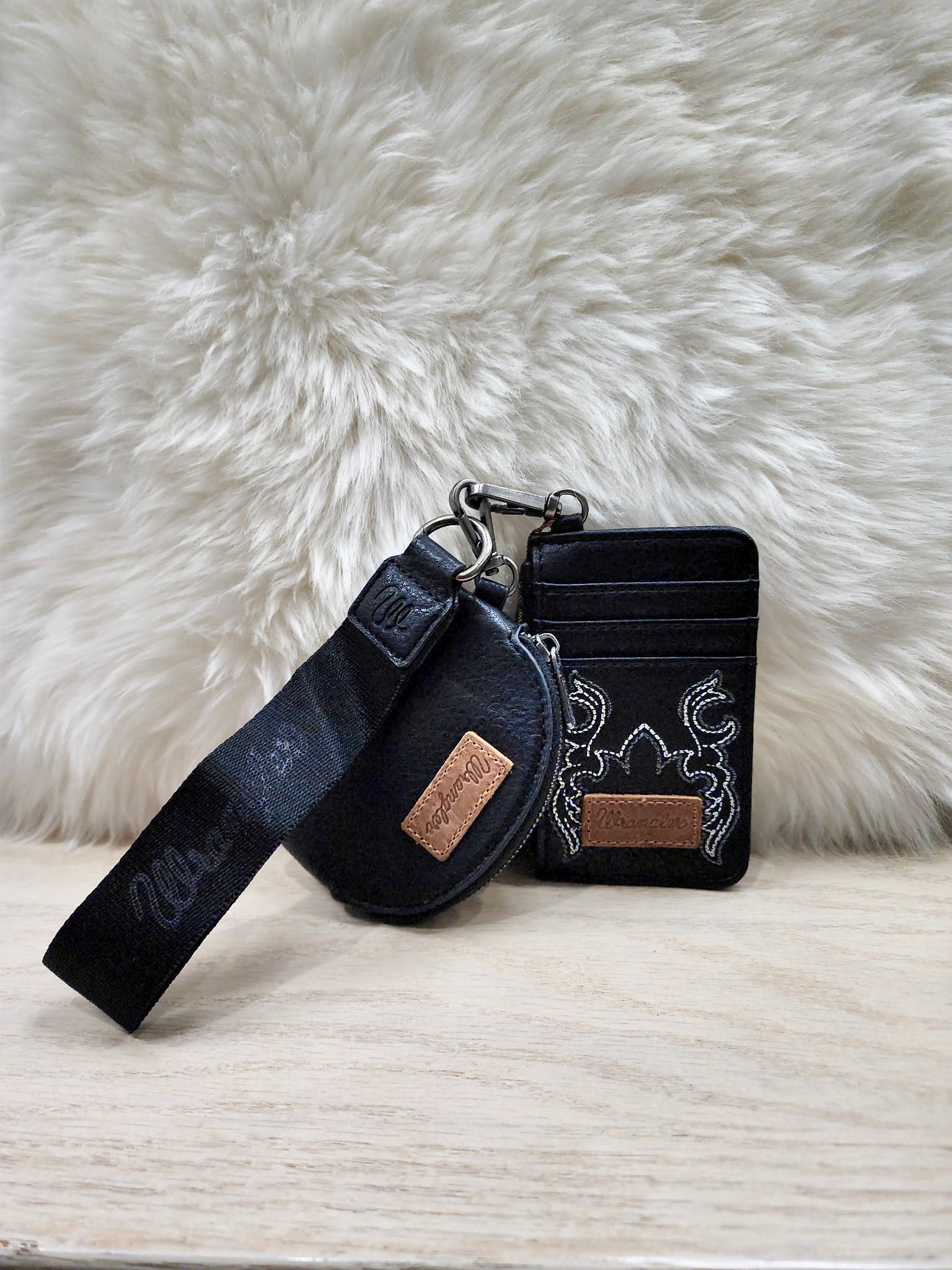 Wrangler Black Boot stitch Card & Pouch Wristlet
