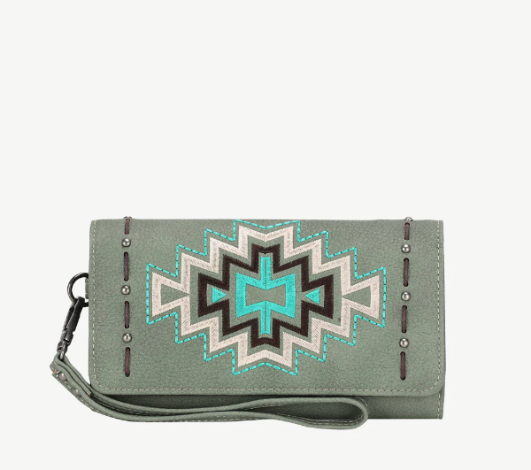 Montana West Green Southwestern Wallet