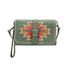 Montana West Green Southwestern Phone Wallet Crossbody
