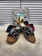 Betsy Black Concho Sandals
