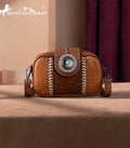 Montana West Brown Embossed Concho Crossbody
