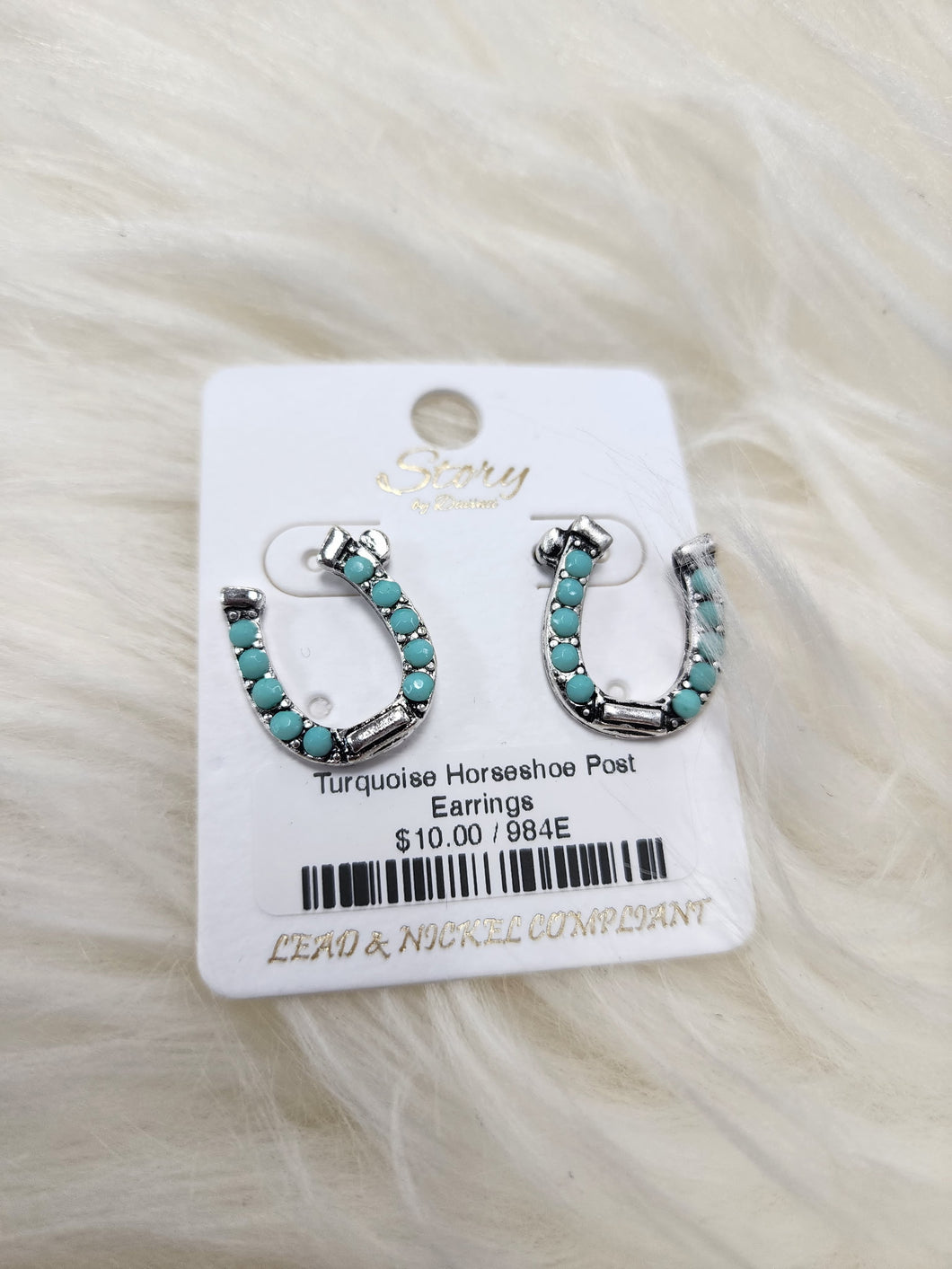 Turquoise Horseshoe Post Earrings