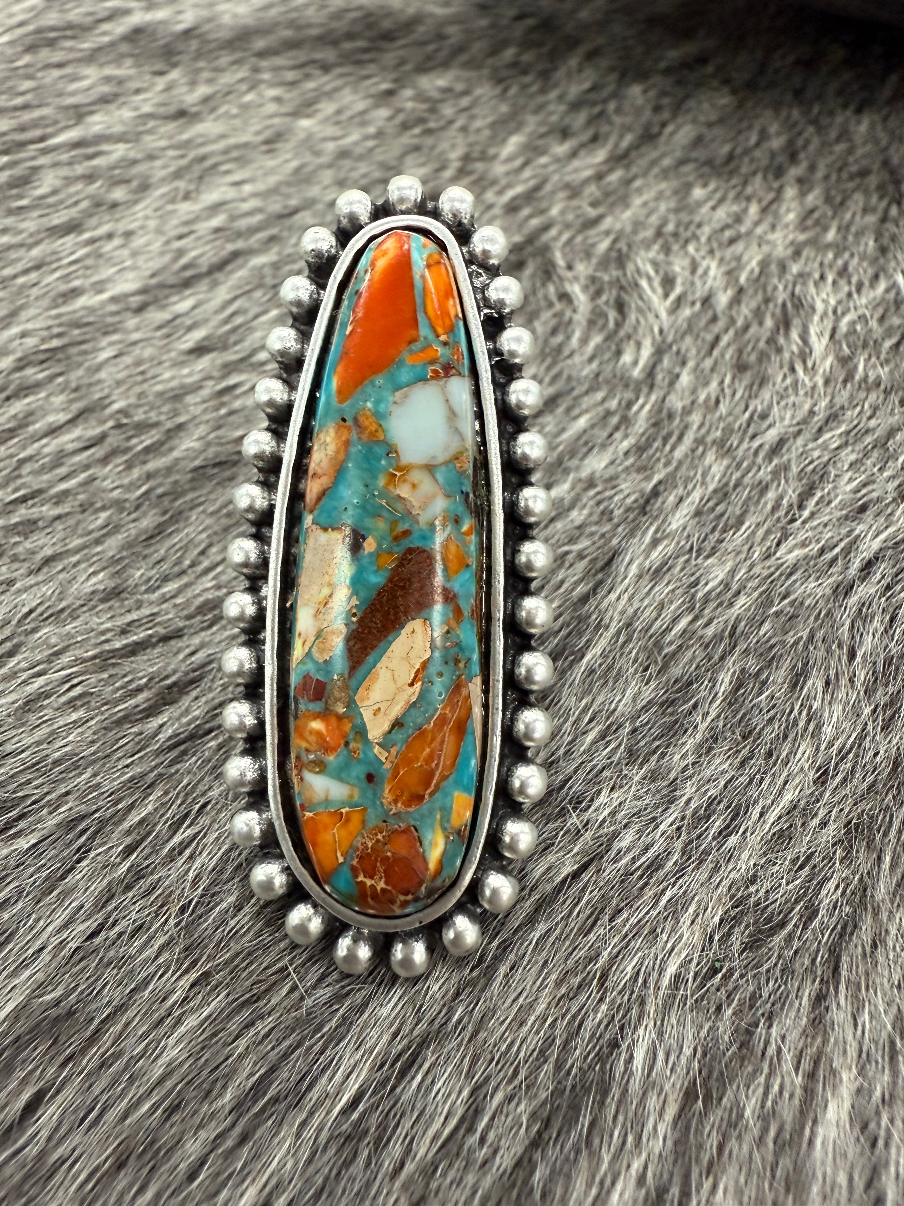 Turquoise Natural Bar Cuff Ring