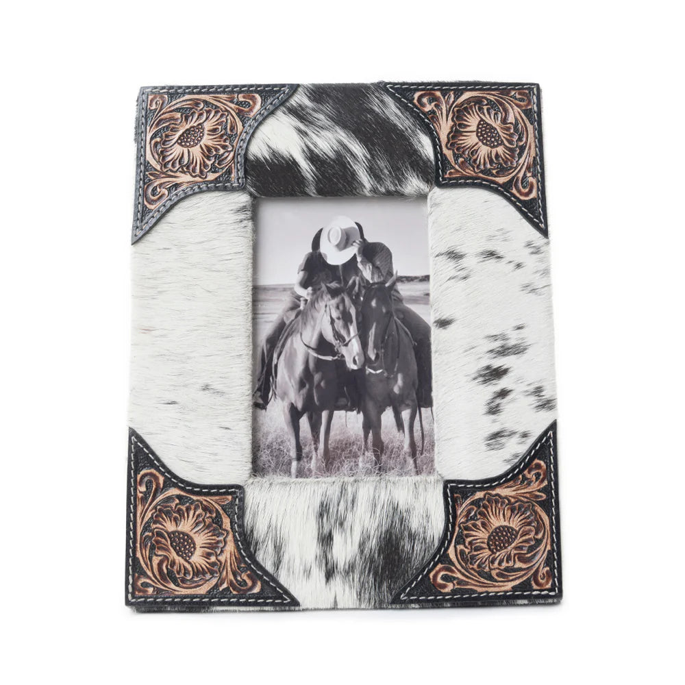 Cowhide Tooled Picture Frame