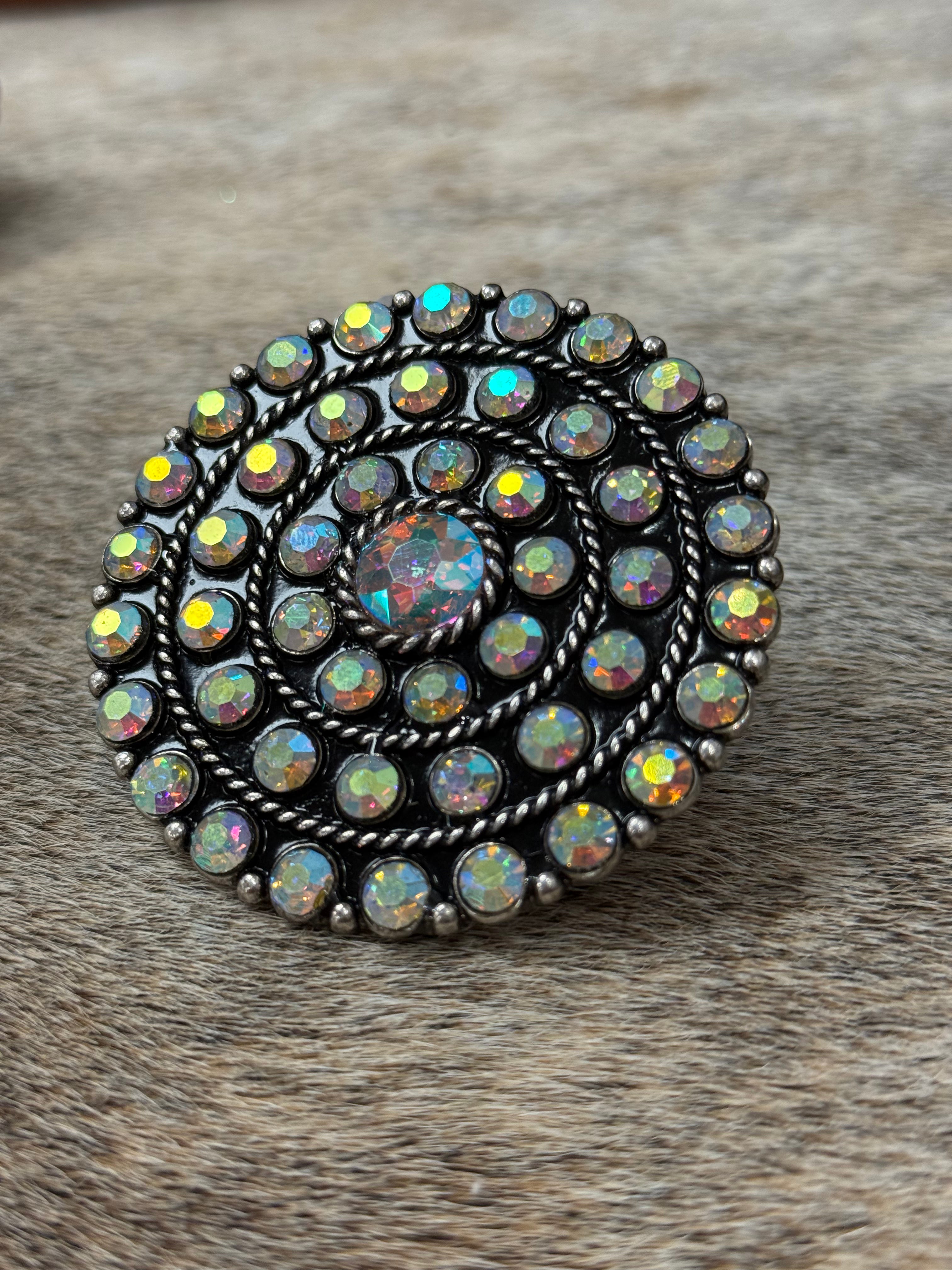 Crystal Round Cuff Ring