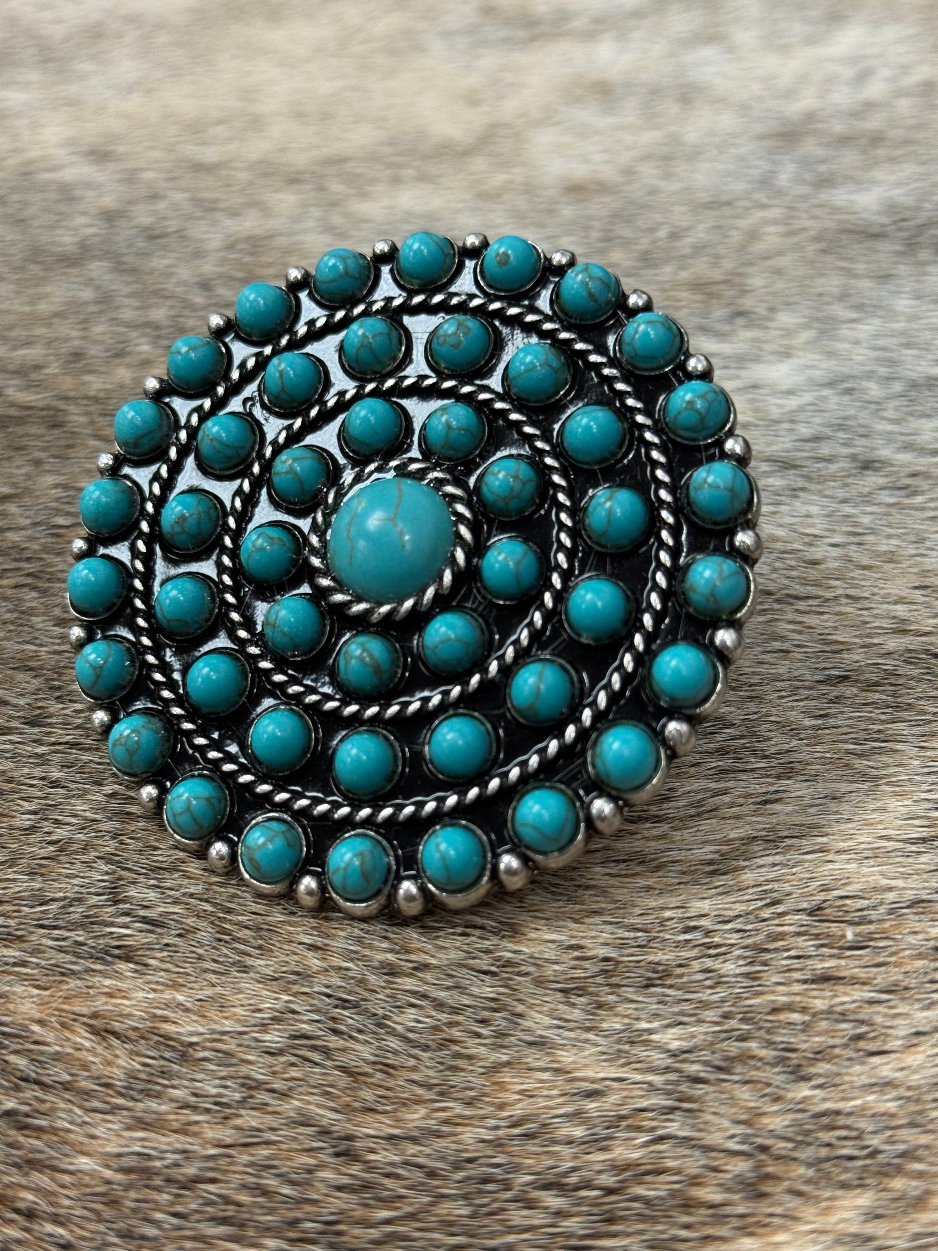 Turquoise Round Cuff Ring