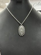 Rhinestone Concho Pendant Necklace