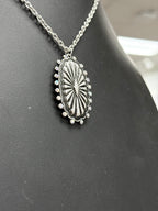 Rhinestone Concho Pendant Necklace
