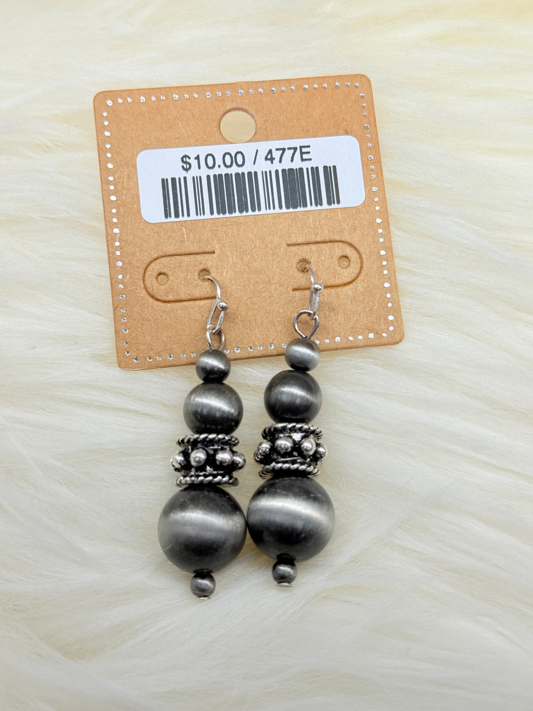 Pearl Bead Fishhook Earrings