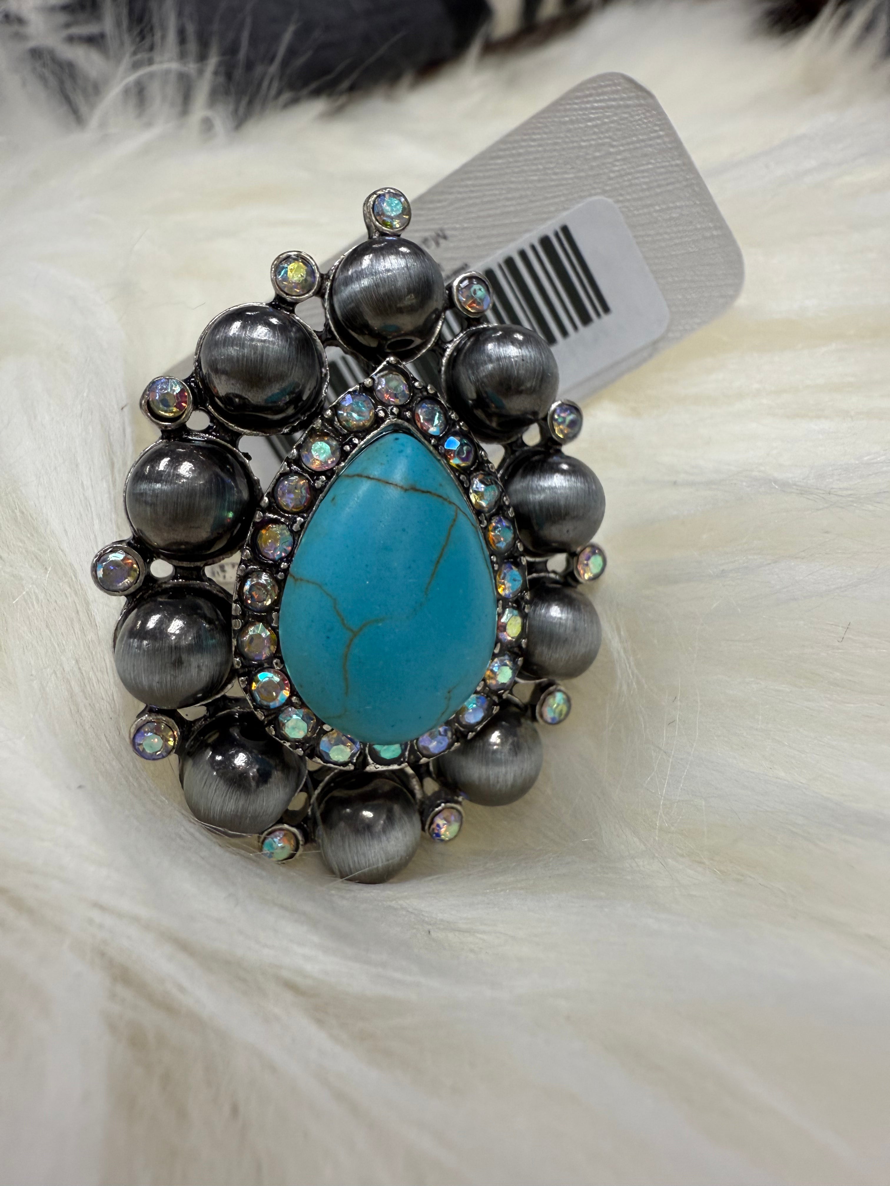 Pearl & Turquoise Cuff Ring
