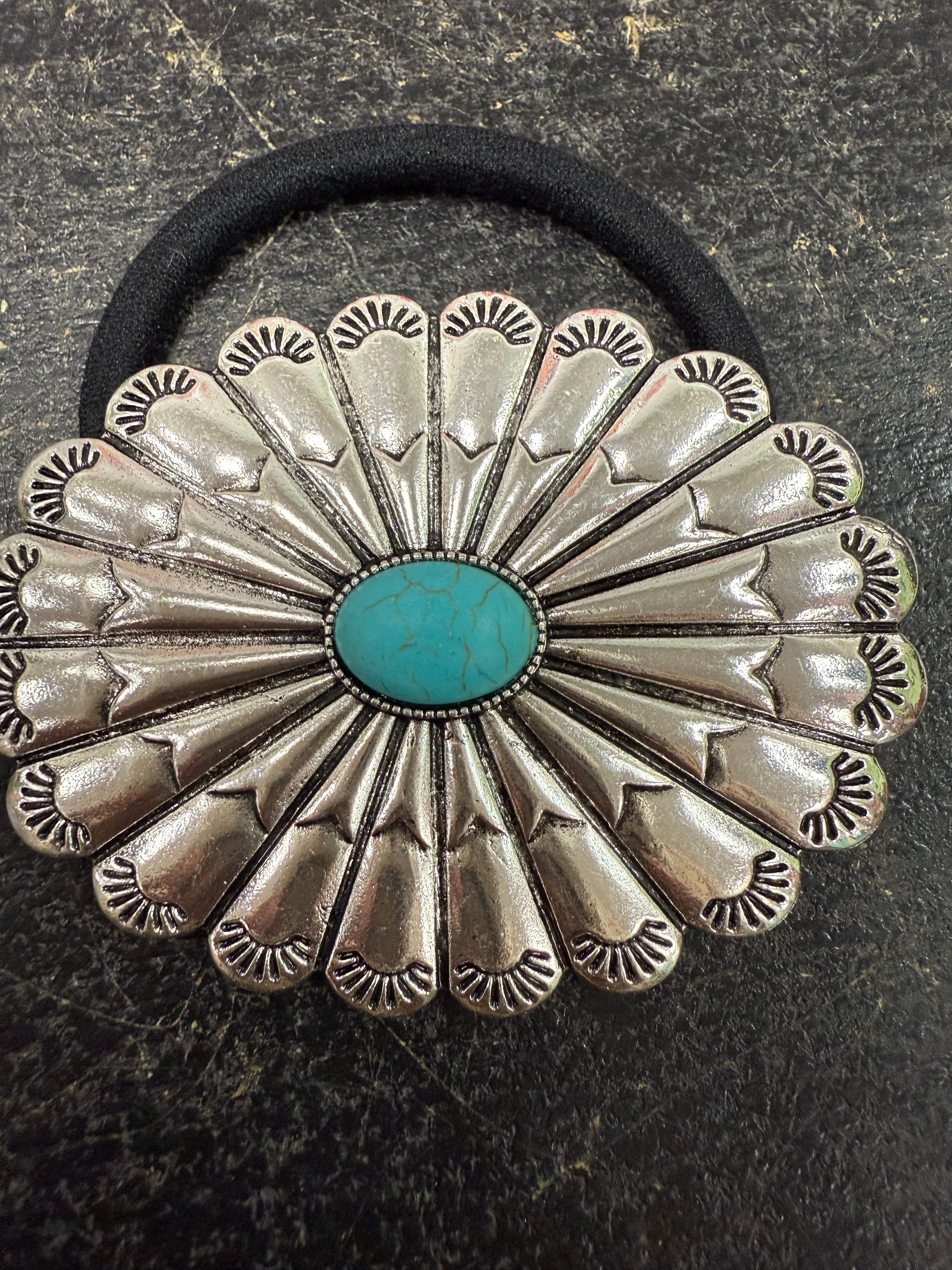 Silver Concho Hair Tie