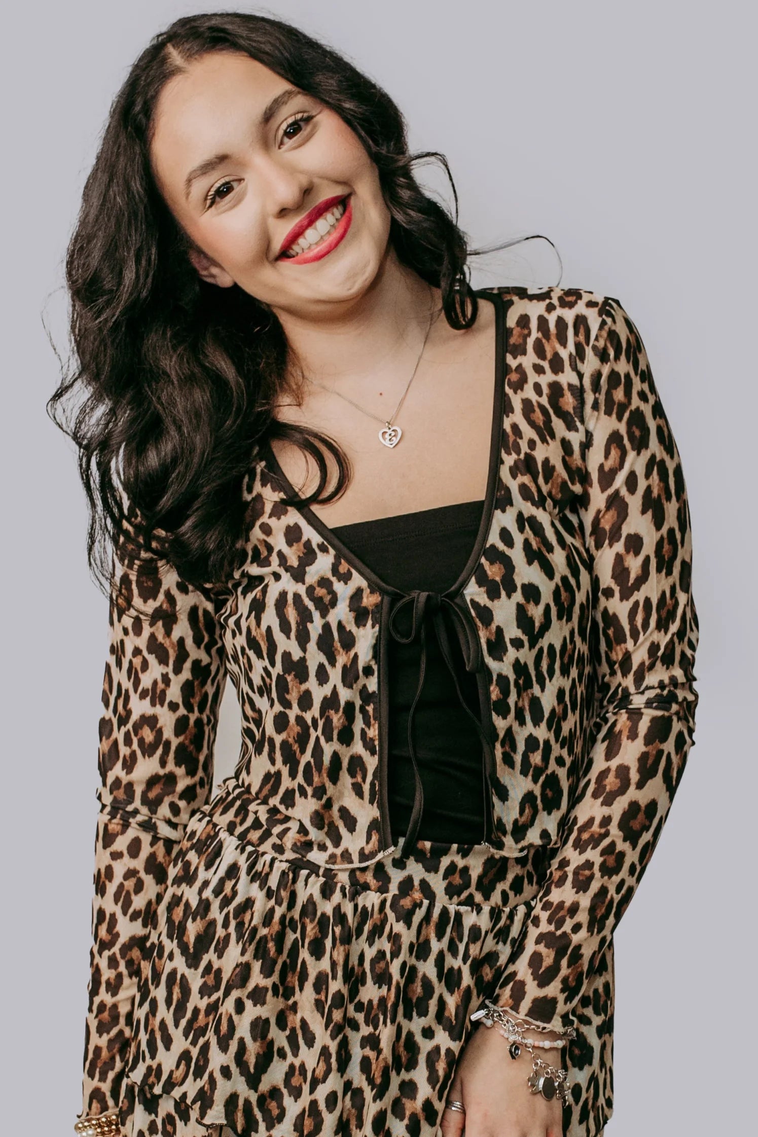 Leopard Mesh Cardigan