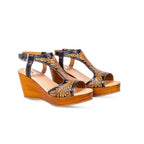 Hand Tooled Western Wedge Sandals