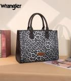 Wrangler Black Leopard Large Tote