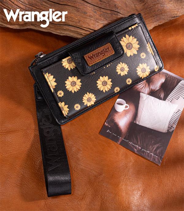 Wrangler Black Sunflower Wallet Wristlet