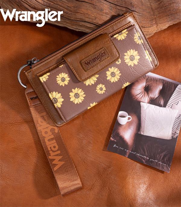 Wrangler Brown Sunflower Wallet Wristlet