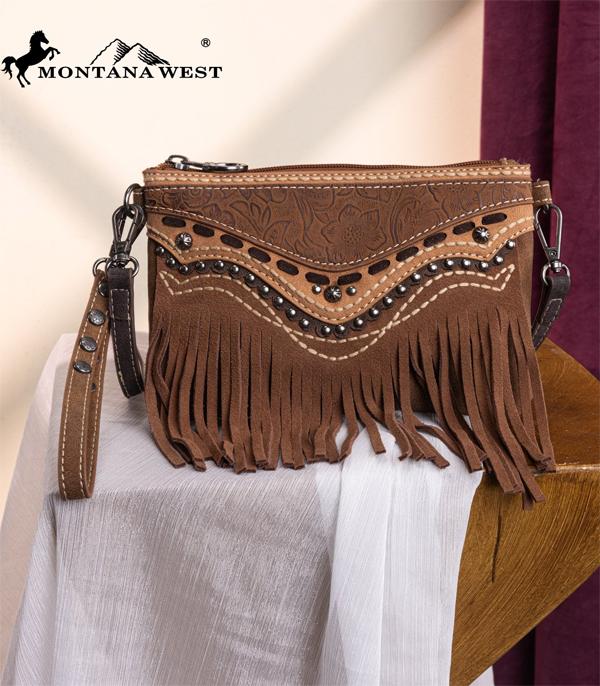 Montana West Brown Fringe Crossbody Purse