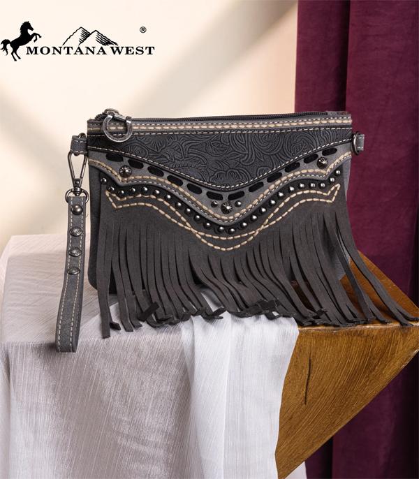 Montana West Black Fringe Crossbody Purse