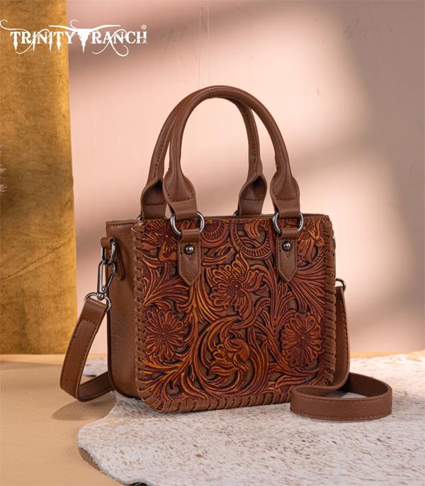 Trinity Ranch Brown Scroll Mini Tote Crossbody