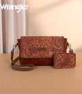 Wrangler Brown Embossed Crossbody and Coin Set