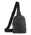 Montana West Black Tooled Sling Bag