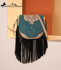 Montana West Beige Turquoise Cluster Fringe Crossbody