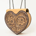 Hand Tooled Leather Heart Bag