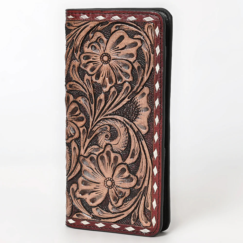 Hand Tooled Leather Bi-Fold Wallet