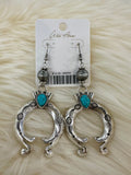 Stamped Turquoise Naja Fishhook Earrings
