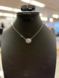 Silver Concho Stamped Pendant Necklace
