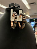 Coppertone Pearl Bead Hoop Earrings