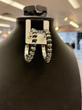 Silver Pearl Bead Hoop Earrings