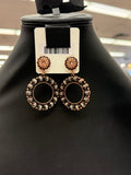 Coppertone Pearl Bead Hoop Post Earrings