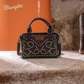 Montana West Black Scroll Stitched Mini Tote Crossbody