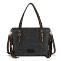 Wrangler Black Concho Fringe Tote Crossbody