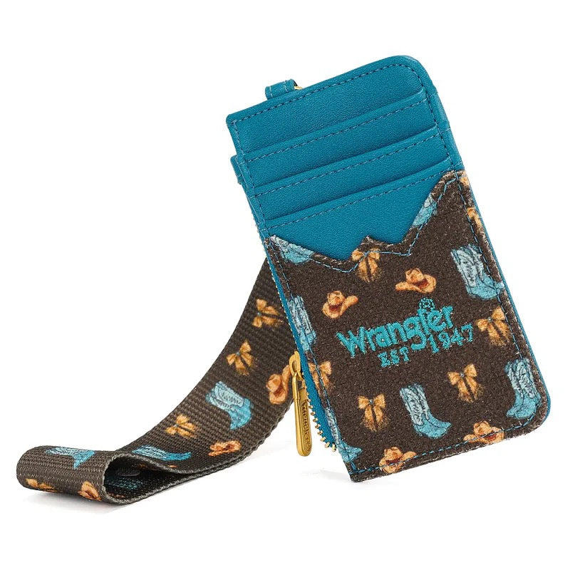 Wrangler Black Boots Card Holder Wristlet