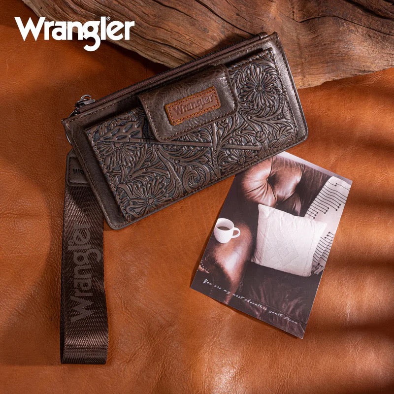 Wrangler Chocolate Embossed Wallet